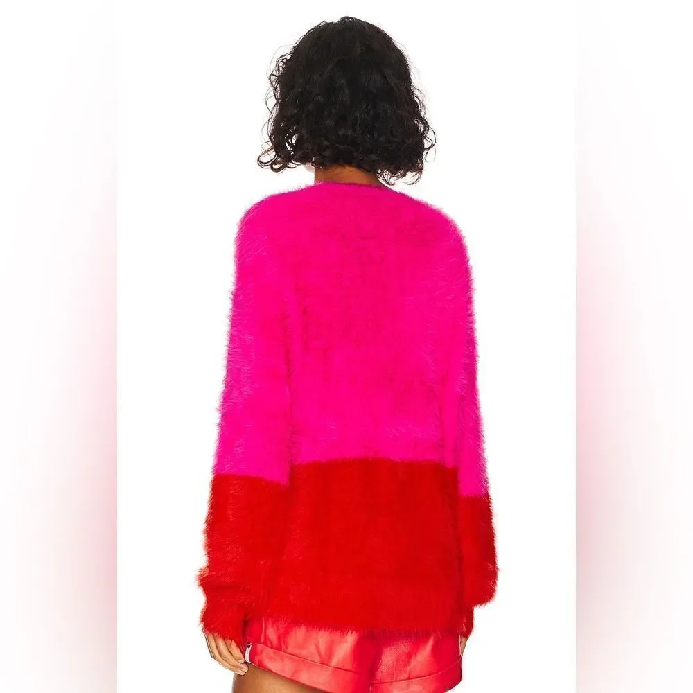 One Teaspoon Lost Signal Colour Block Pink Red Dress Sweater Crew Size S